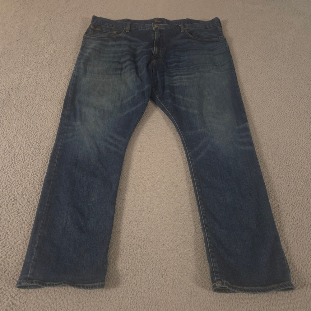 Polo Ralph Lauren Jeans Mens 42x32 Blue Hampton Relaxed Straight Stretch Denim